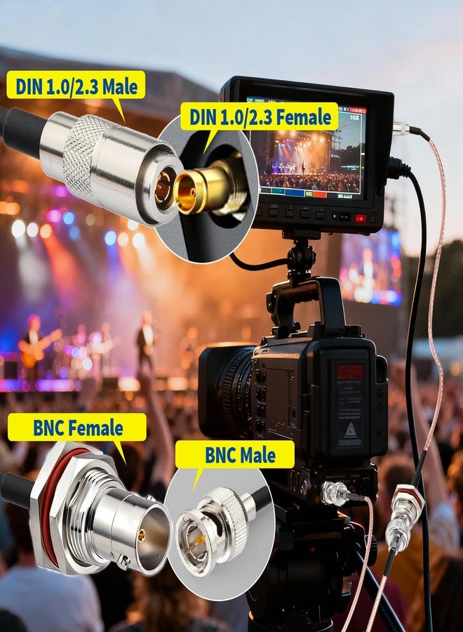 BINGFU كابل فيديو SDI من نوع BINGFU DIN 1.0/2.3 ذكر إلى BNC أنثى، 75 أوم، بطول 30 سم (12 بوصة)، مناسب لأجهزة تسجيل الفيديو 3G HD SDI، وكاميرات المراقبة، وبوابات الصوت، وموجهات البث، ومزامنات الإطارات، ومحولات المزامنة. - Image 3